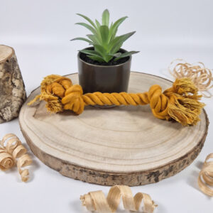 Jouet corde pour chien — Jaune — Petit modèle (22,5 cm)
