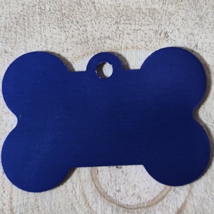 Médaille à graver en forme d'os — Bleu