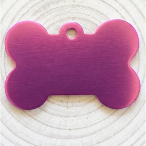 Médaille à graver en forme d'os — Fuchsia